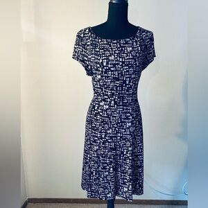 Connected Apparel Black and White Midi Dress